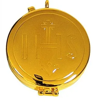 Pyxis mit IHS vergoldet ø 5,5 cm