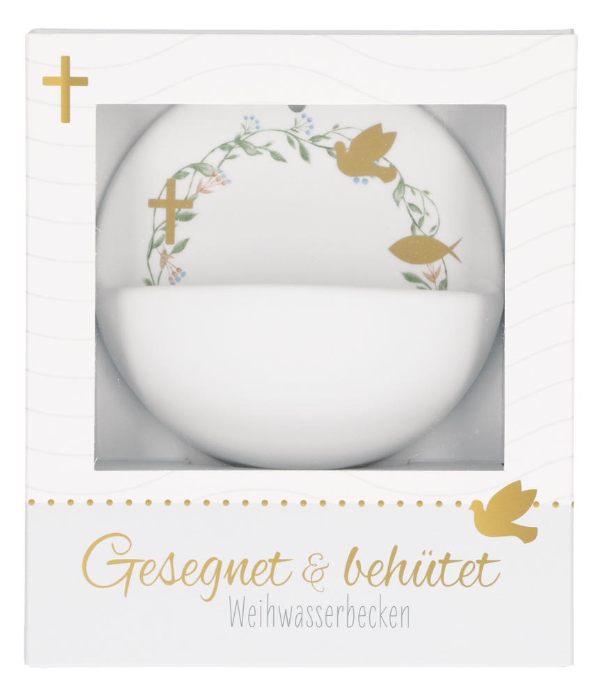 Weihwasserbecken aus Porzellan