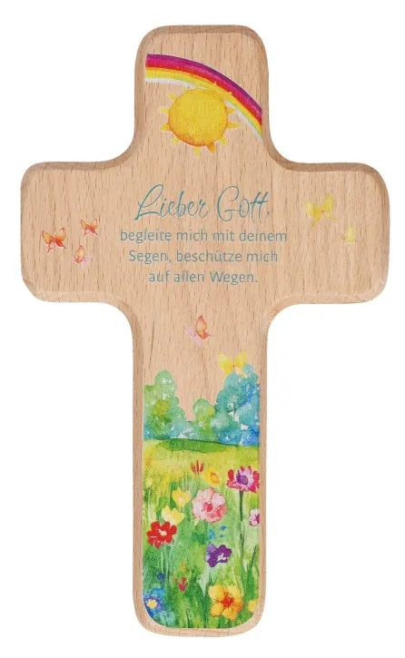 Kinderholzkreuz - Lieber Gott, begleite mich