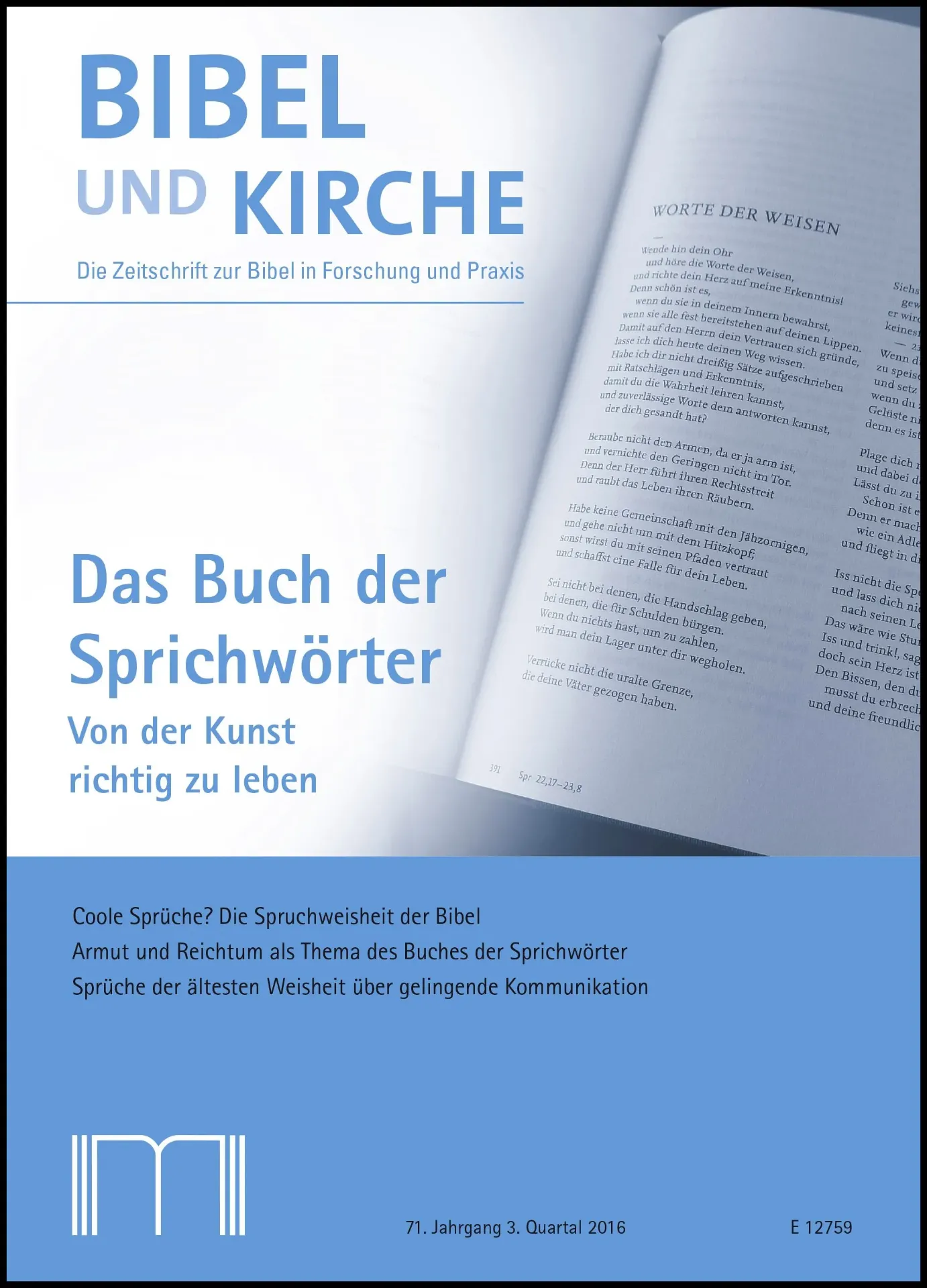 Bibel und Kirche - Das Buch der Sprichwörter- 3/2016
