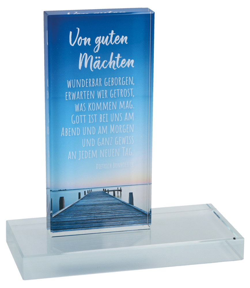 Glasstele Von guten Mächten