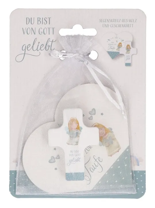 Geschenkset zur Taufe - Du bist von Gott geliebt - blau