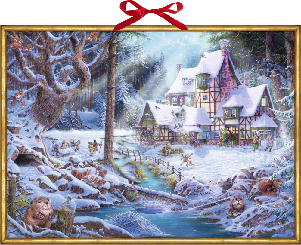 Wand-Adventskalender - Weihnachten auf dem Mühlenhof
