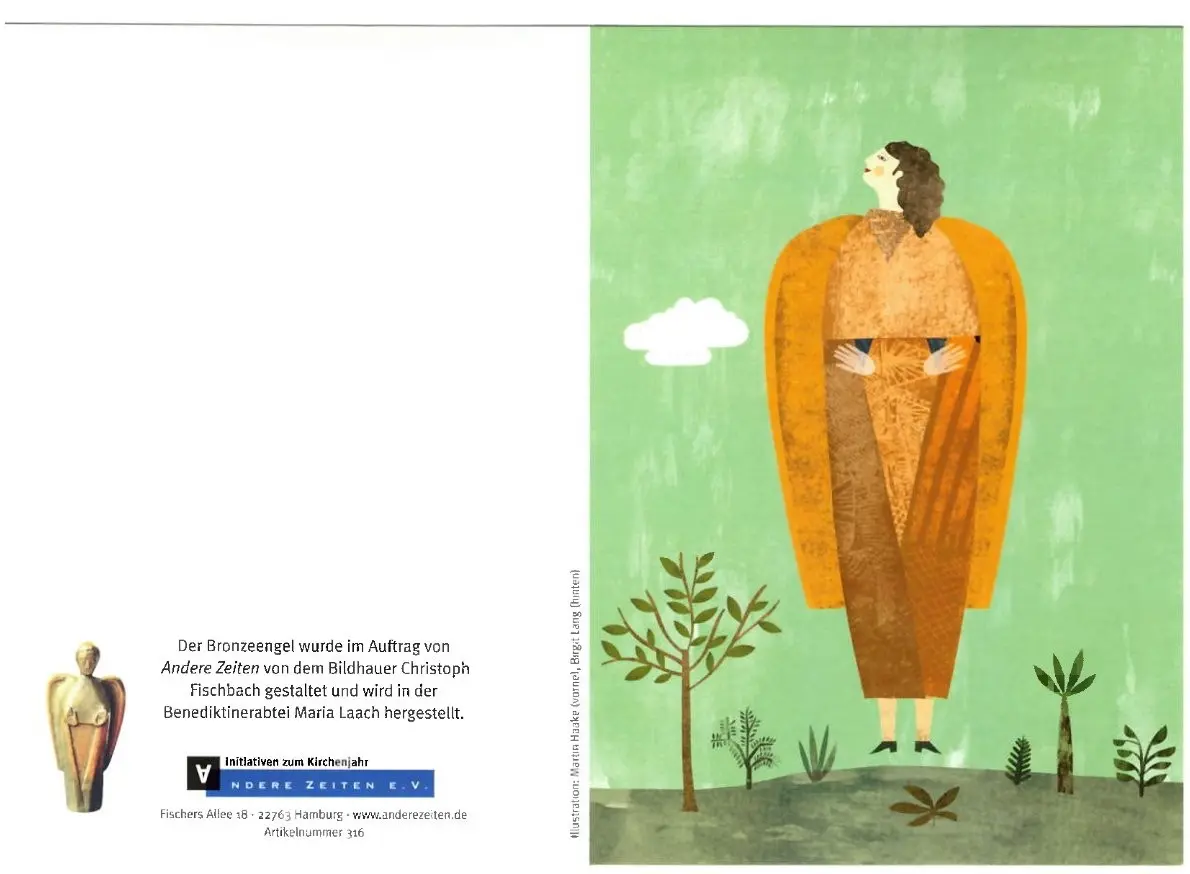 Doppelkarte Engel/Der Engel, auf den ... Andere Zeiten