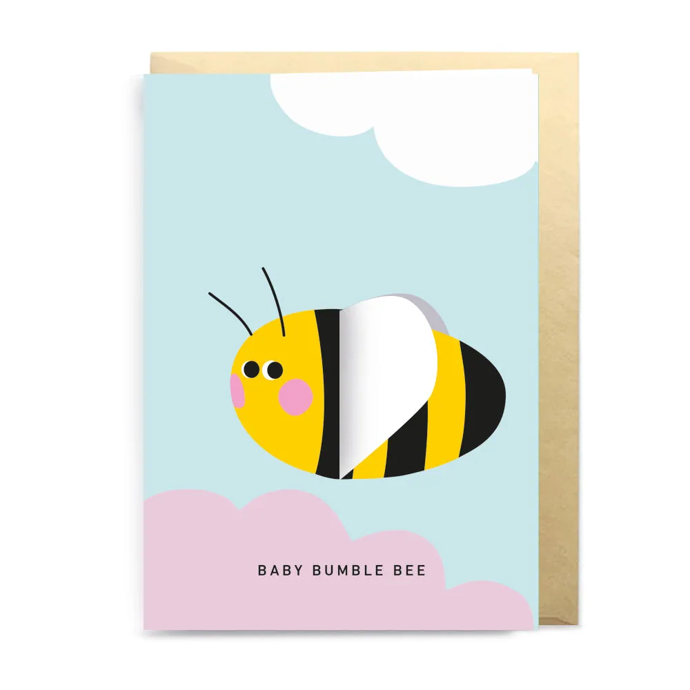 3D Klappkarte Baby Bumble Bee