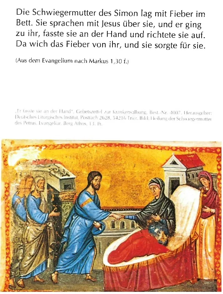 Gebetszettel Er fasste sie an der Hand/4007