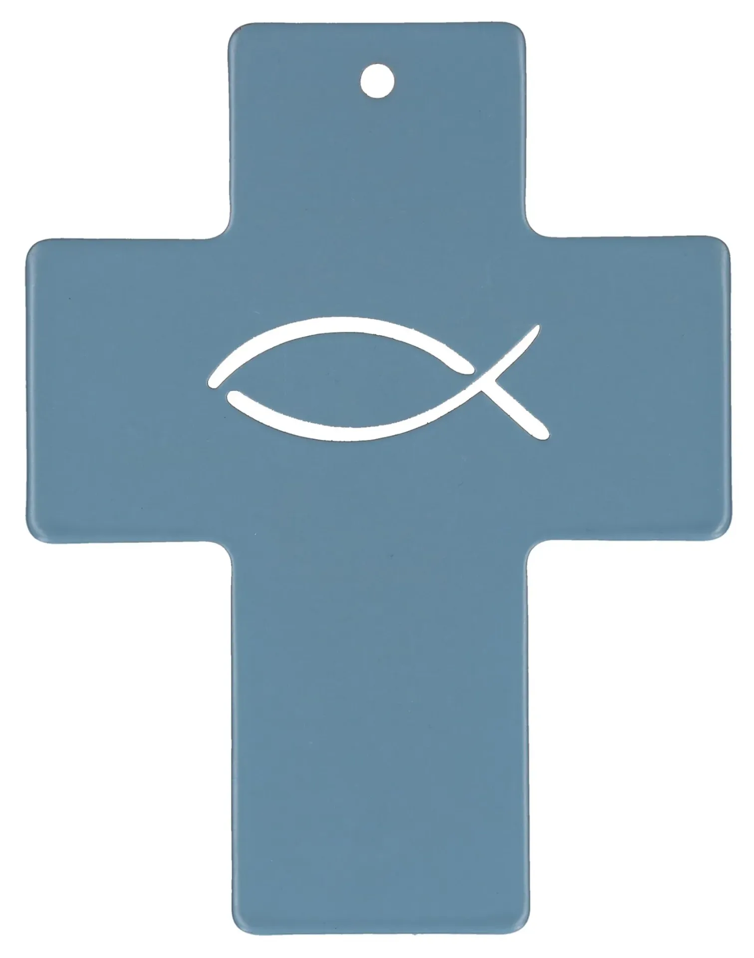Kreuz Fisch blau matt