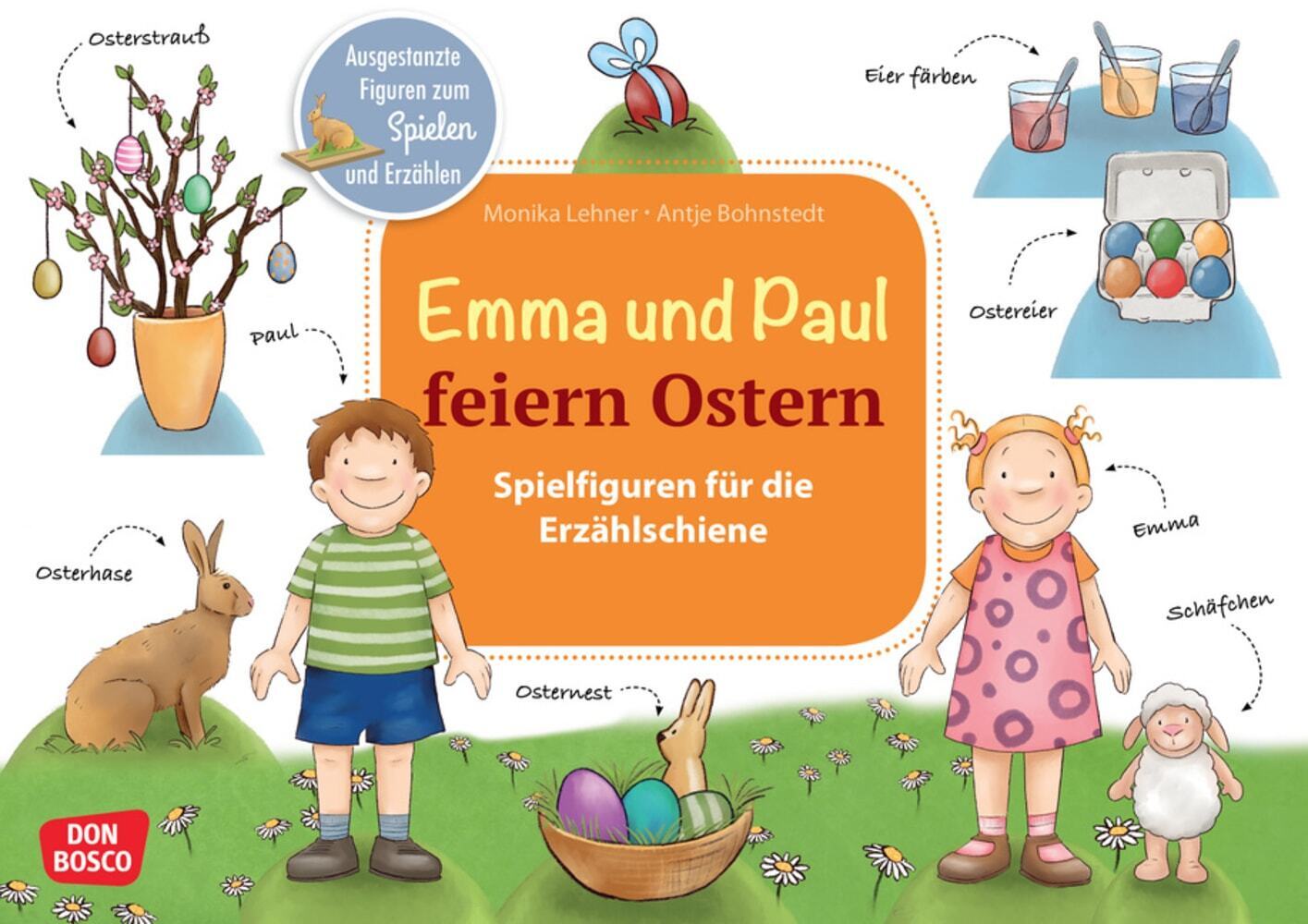 Emma und Paul feiern Ostern. Erzählschienen-Figurenset, m. 1 Beilage