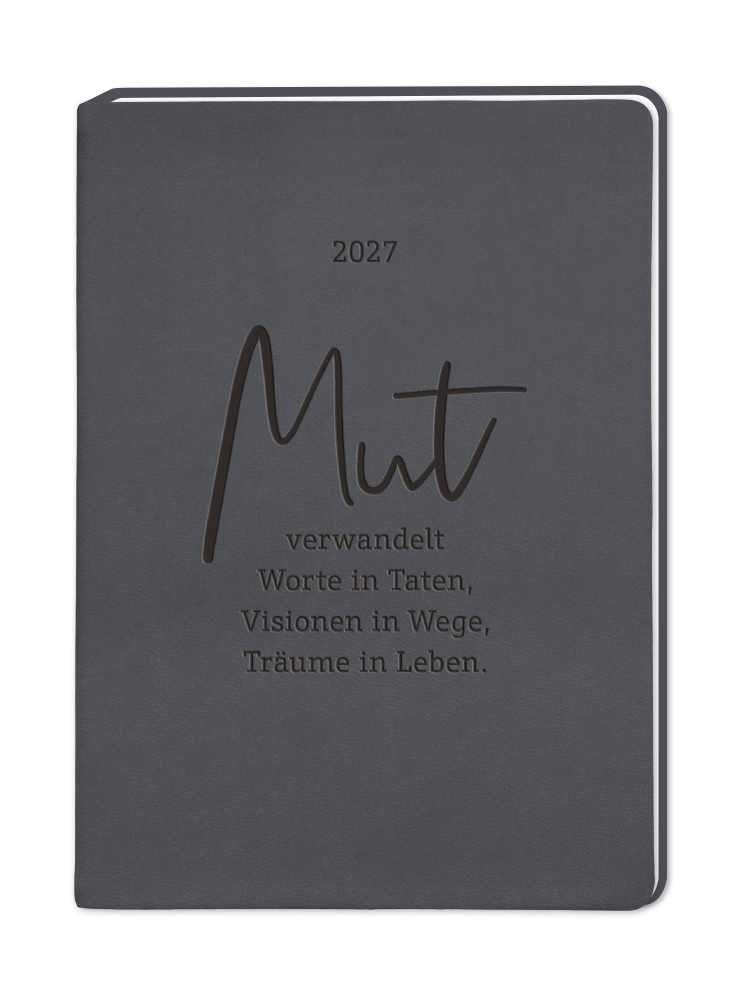 Terminplaner Lederlook 2027 Schwarz