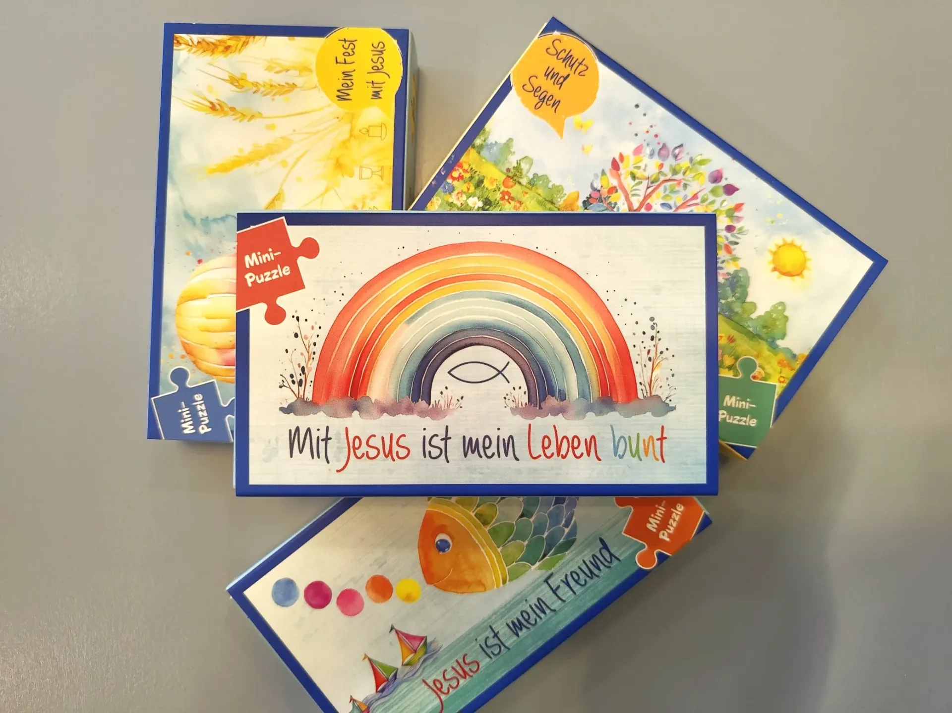 Mini-Puzzle - Mit Jesus ist mein Leben bunt