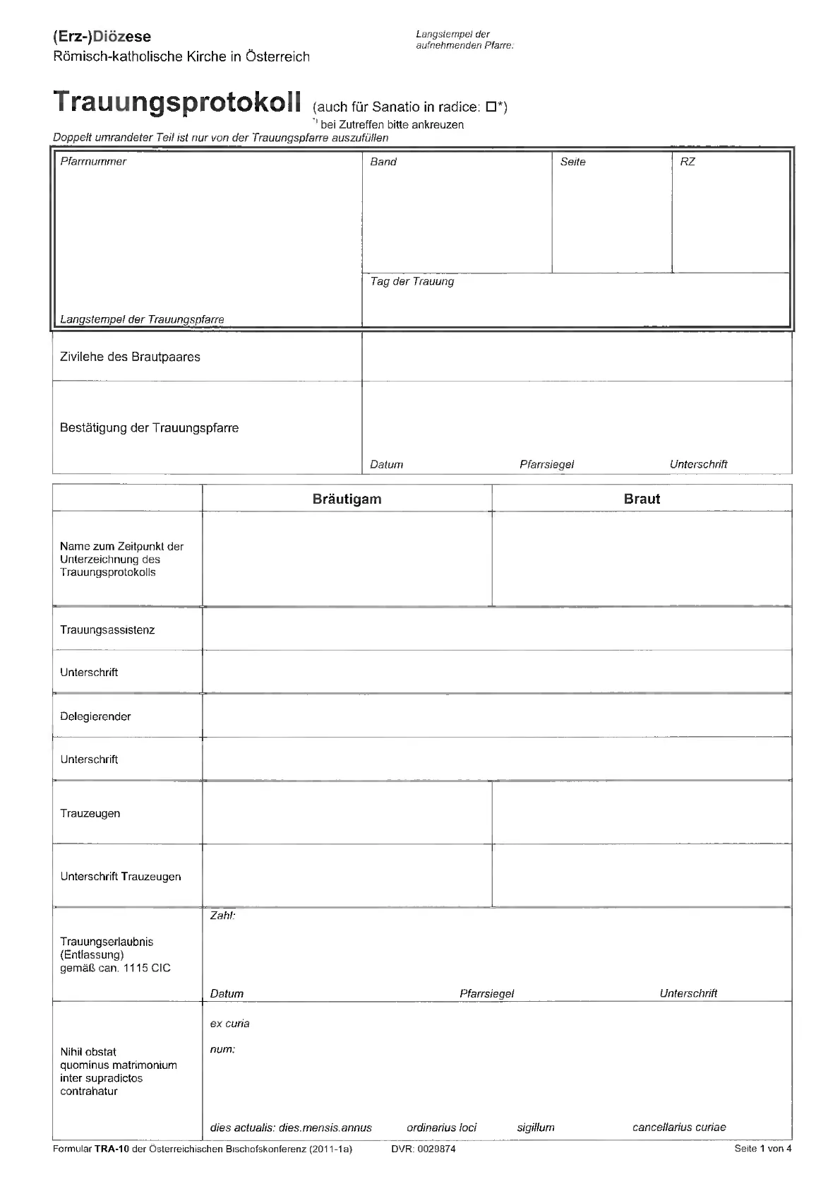 Trauungsprotokoll+Personalien