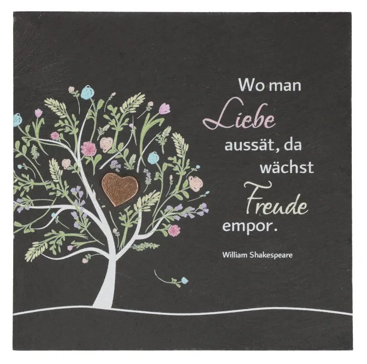 Schiefertafel zur Hochzeit - Wo man Liebe